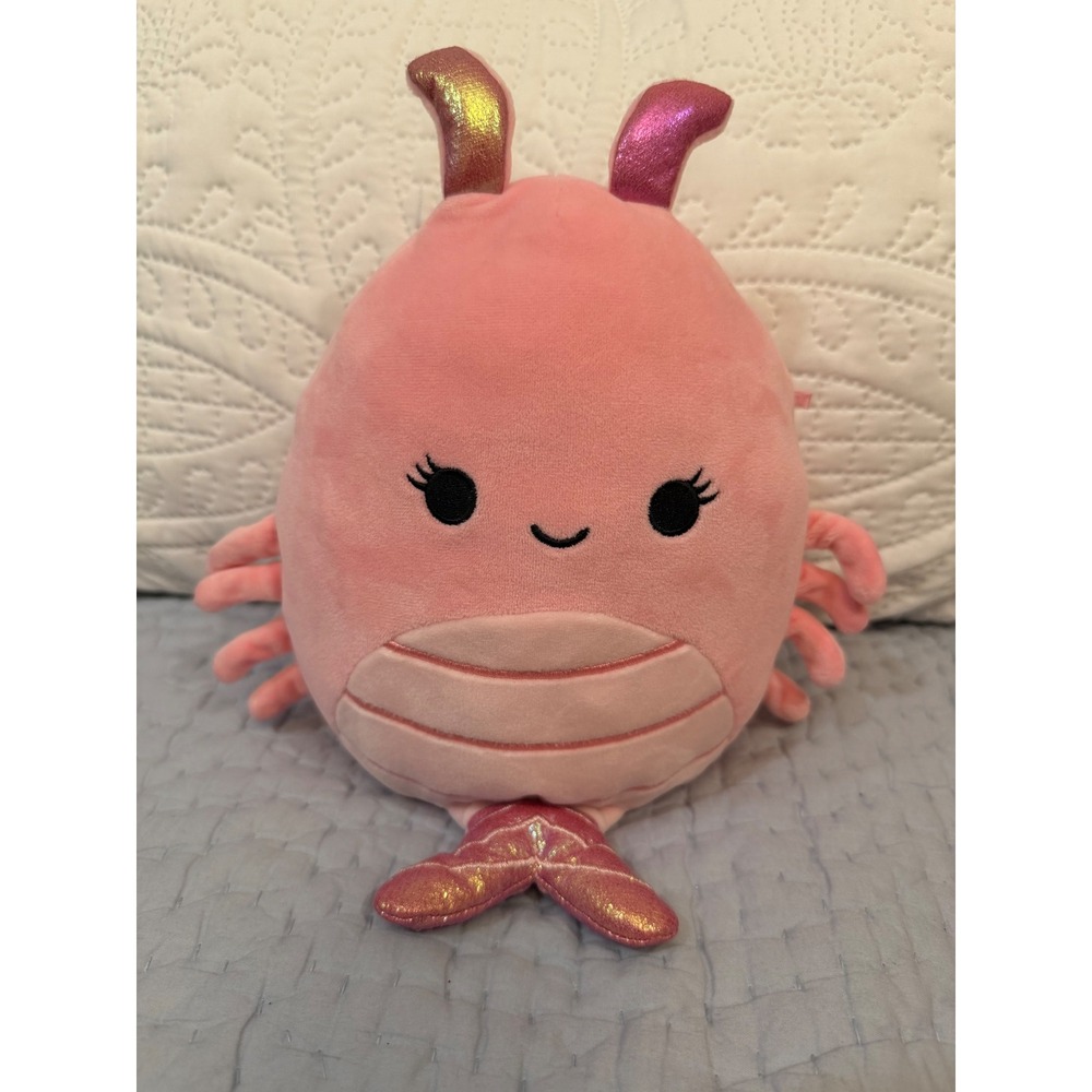 Squishmallows Simon the Shrimp 10" Coral Pink Kellytoy Plush Stuffed Animal